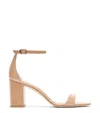 Stuart Weitzman Nearlynude Strap Sandal Mid Heel Sandals In Pink