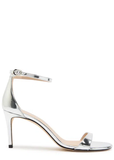 Stuart Weitzman Nudist Ii Ankle-strap Sandals In Silver