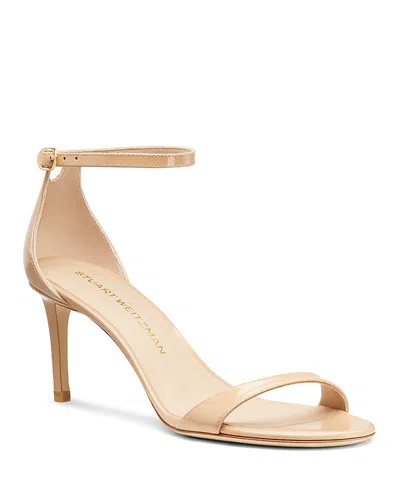 STUART WEITZMAN NUDIST II 75 PATENT LEATHER SANDALS