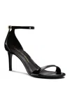 Stuart Weitzman Nudist Ii 75 Patent Leather Sandals In Black