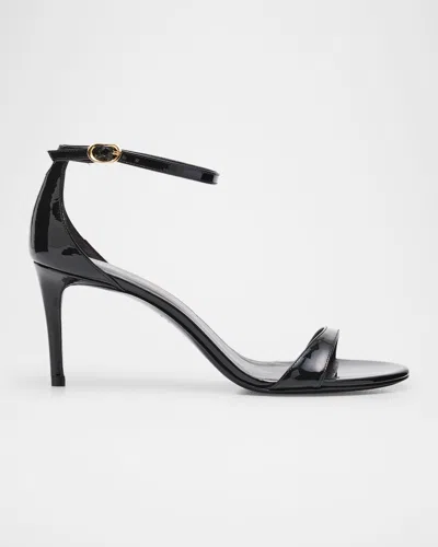 STUART WEITZMAN NUDIST II 75 PATENT LEATHER SANDALS
