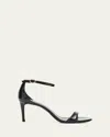Stuart Weitzman Nudist Ii 75 Patent Leather Sandals In Black