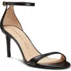 Stuart Weitzman Heel Buckle Open Toe Sandals In Black