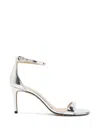 Stuart Weitzman Nudist Ii Ankle-strap Sandals In Silver