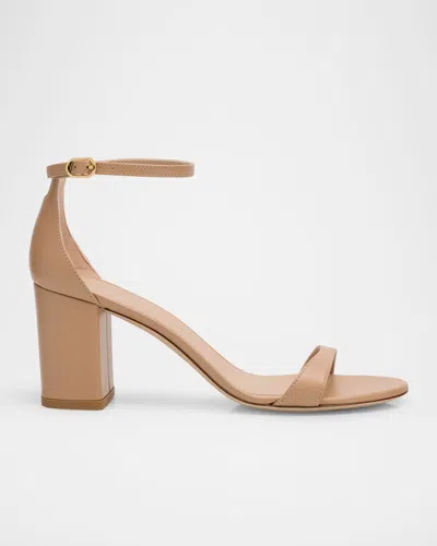 STUART WEITZMAN NUDIST II LEATHER ANKLE-STRAP SANDALS