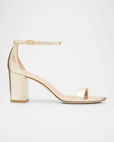 STUART WEITZMAN NUDIST II LEATHER ANKLE-STRAP SANDALS