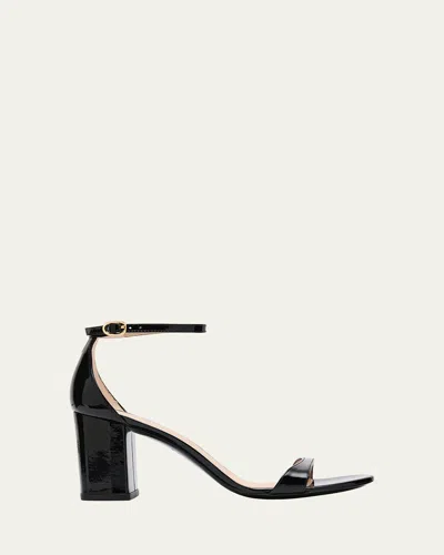 Stuart Weitzman Nudist Ii Leather Ankle-strap Sandals In Black