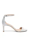 Stuart Weitzman White Leather Stiletto Heels Sandals In Multi