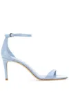 Stuart Weitzman Pastel Light Blue Leather Nudist Ii Sandals In 蓝色