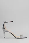 Stuart Weitzman Round-headed High-heeled Sandals In Silver