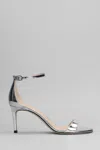 Stuart Weitzman Round-headed High-heeled Sandals In Silver