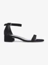 Stuart Weitzman Buckle-fastened Suede Sandals In Black