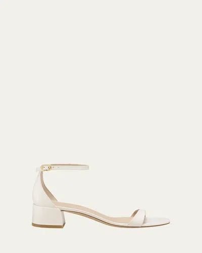 STUART WEITZMAN NUDIST LEATHER ANKLE-STRAP SANDALS
