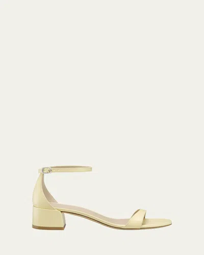 STUART WEITZMAN NUDIST LEATHER ANKLE-STRAP SANDALS