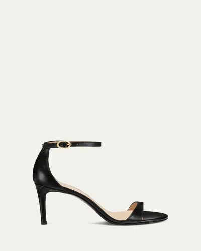 STUART WEITZMAN NUDIST LEATHER ANKLE-STRAP SANDALS