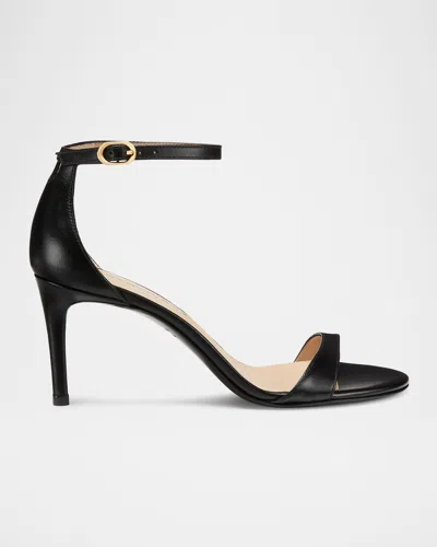 STUART WEITZMAN NUDIST LEATHER ANKLE-STRAP SANDALS