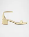Stuart Weitzman Nudist Leather Ankle-strap Sandals In Wheat