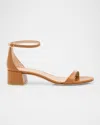 Stuart Weitzman Nudist Leather Ankle-strap Sandals In Macchiato