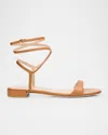 Stuart Weitzman Nudist Leather Ankle-wrap Sandals