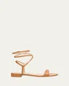 Stuart Weitzman Nudist Leather Ankle-wrap Sandals In Multi