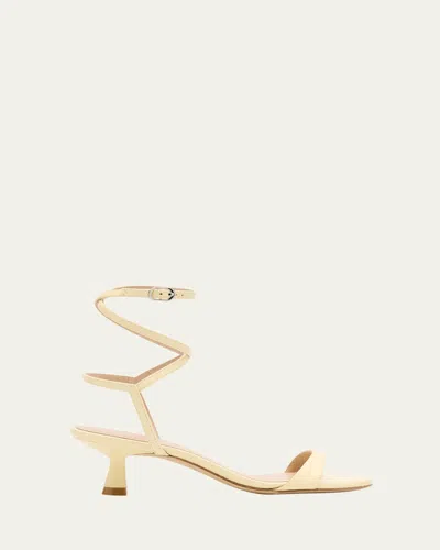 STUART WEITZMAN NUDIST LEATHER ANKLE-WRAP SANDALS
