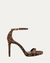 Stuart Weitzman Nudist Leopard Ankle-strap Platform Sandals