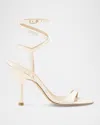 Stuart Weitzman Nudist Patent Ankle-strap Sandals In White
