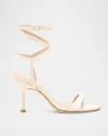 Stuart Weitzman Nudist Patent Leather Ankle-wrap Sandals