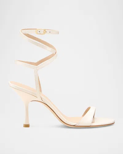 Stuart Weitzman Nudist Patent Leather Ankle-wrap Sandals