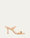 Stuart Weitzman Nudist Patent Leather Dual-strap Sandals