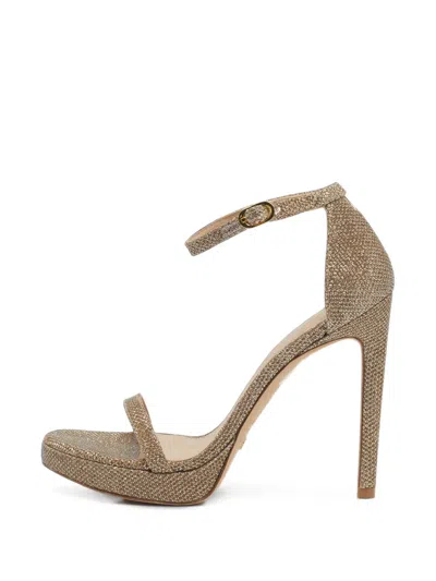 Pre-owned Stuart Weitzman Nudist Platform Sandals In Gold
