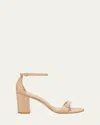 Stuart Weitzman Nudist Poppy Embellished Ankle-strap Sandals In Adobe/clear/natural
