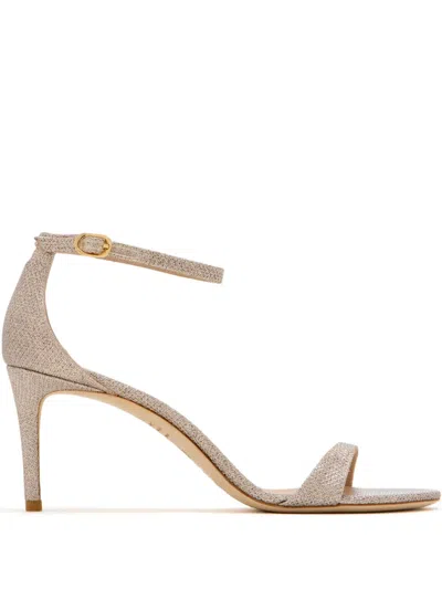 Stuart Weitzman Beige Polyester Cotton Adhesive Cow Leather Flat Shoes In Brown