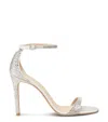 Stuart Weitzman 100mm Nudist Shine Crystal Sandals In White