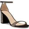 Stuart Weitzman Nudist Shine Block 75 Sandal In Black