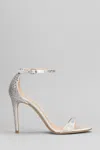 Stuart Weitzman Nudist Shine Sandals In Silver Satin In Silver
