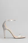 Stuart Weitzman Nudist Shine Sandals In Silver Satin In Silver