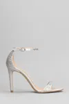 Stuart Weitzman Nudist Shine Sandals In Silver Satin In Silver