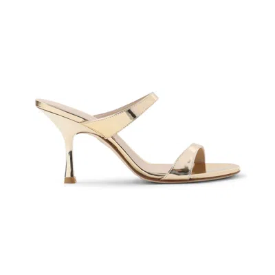 Stuart Weitzman Metallic-effect Double-strap Sandals In Multi