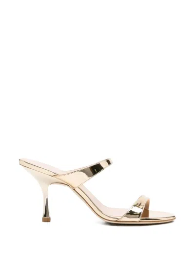 Stuart Weitzman Nudist Slide Sandal 85 In Gold
