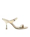 Stuart Weitzman Nudist Metallic Dual-band Slide Sandals In Gold
