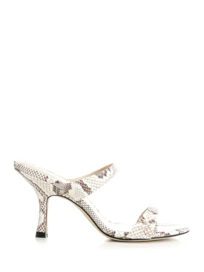 Stuart Weitzman Nudist Slide Snakeskin-effect Sandals In Neutral