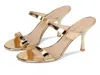 Stuart Weitzman Metallic-effect Double-strap Sandals In Neutral