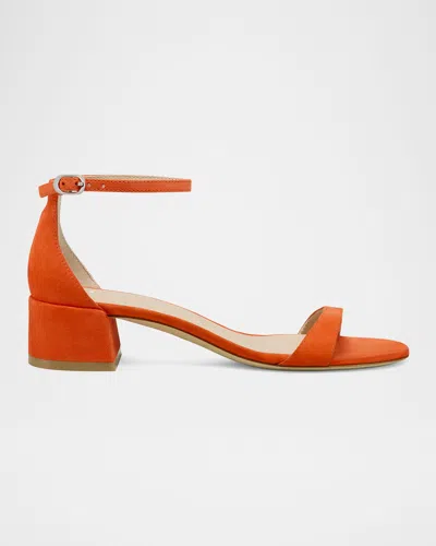 Stuart Weitzman Nudist Suede Ankle-strap Sandals In Paradise