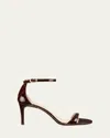 Stuart Weitzman Nudist Tortoiseshell Ankle-strap Sandals In Dark Brown