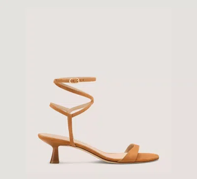 Stuart Weitzman Nudist Leather Ankle-wrap Sandals In Brown