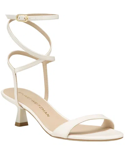 Stuart Weitzman Nudist Wrap 50 Leather Sandal In White