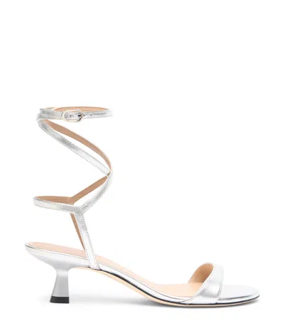 Stuart Weitzman Wrap Ankle-strap Sandals In Gray