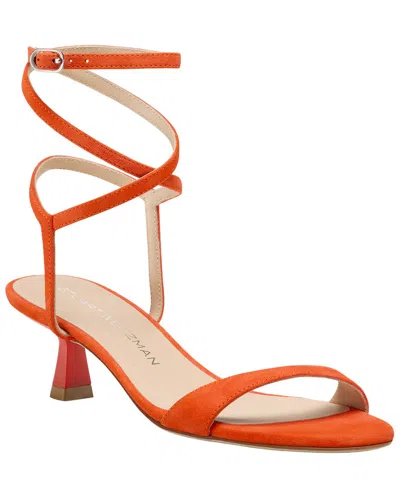 Stuart Weitzman Nudist Wrap 50 Suede Sandal In Orange