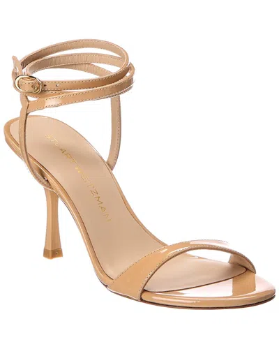 Stuart Weitzman Nudist Wrap 85 Patent Sandal In Neutral